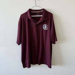 Florida State Seminoles Champion Men's FSU Red Striped Polo Shirt 2XL Team